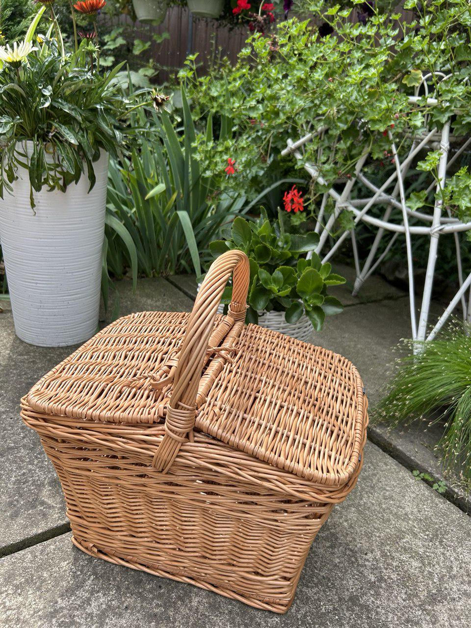 Корзина плетеная Сімейний Затишок из лозы с ручкой и крышкой - фото 6