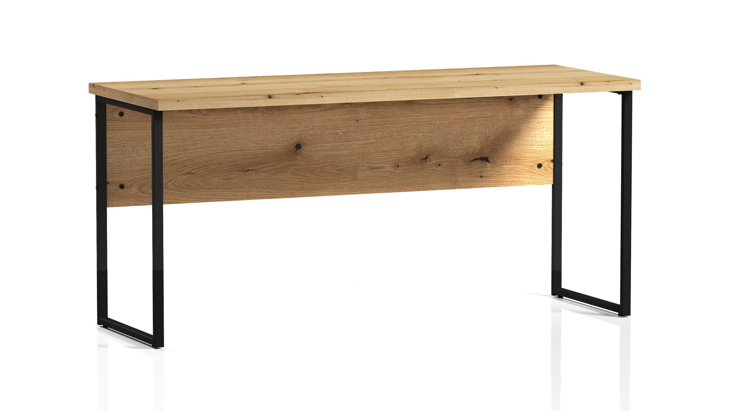 Стіл лофт з екраном ОП-163 Orange-Line Чорний/Дуб Евок прибережний (401354)