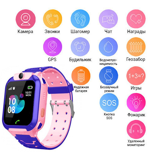 Смарт часы детские Kids Watch 16S5Z GPS с определением местоположения Pink (831f022a) - фото 2