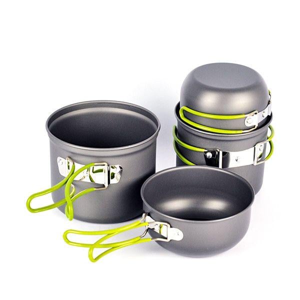 Набір посуду DS-201 складаний з анодованого алюмінію для подорожей (MA-76) - фото 3 Набір посуду DS-201 складаний з анодованого алюмінію для подорожей (MA-76) - фото 3