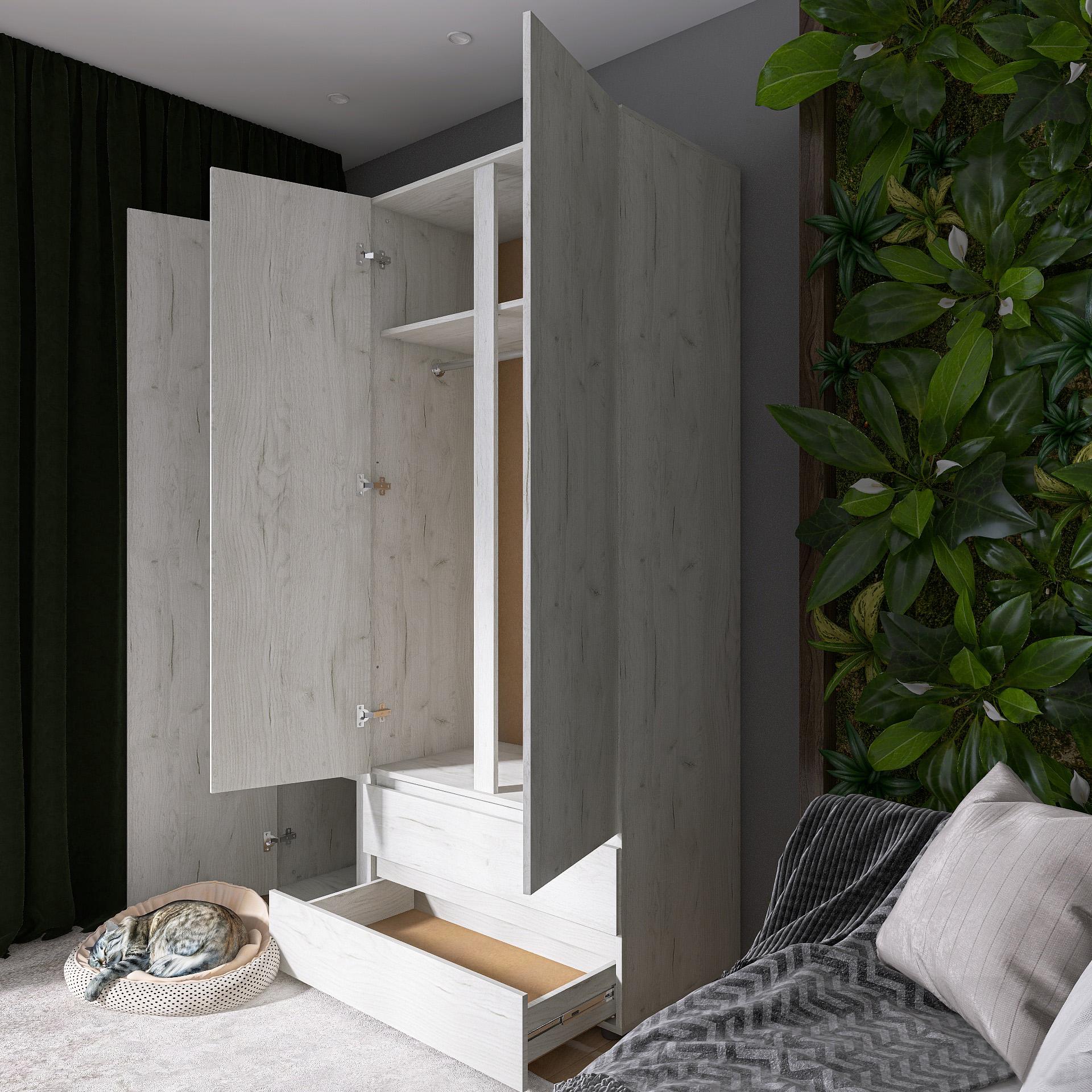 Шкаф Everest Лайт ШЛ-3 1365х500х2080 мм Крафт белый (11412) - фото 4 Шкаф Everest Лайт ШЛ-3 1365х500х2080 мм Крафт белый (11412) - фото 4