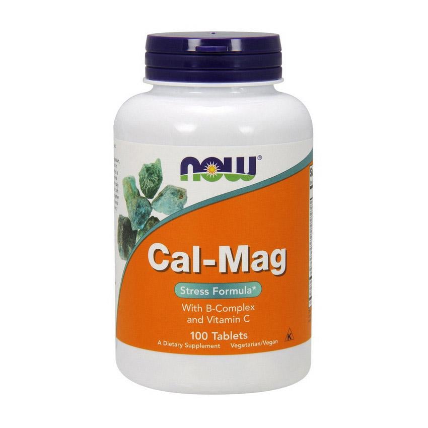 Кальций и магний с витамином С и витаминами группы B NOW Cal-Mag Stress Formula 100 табл.