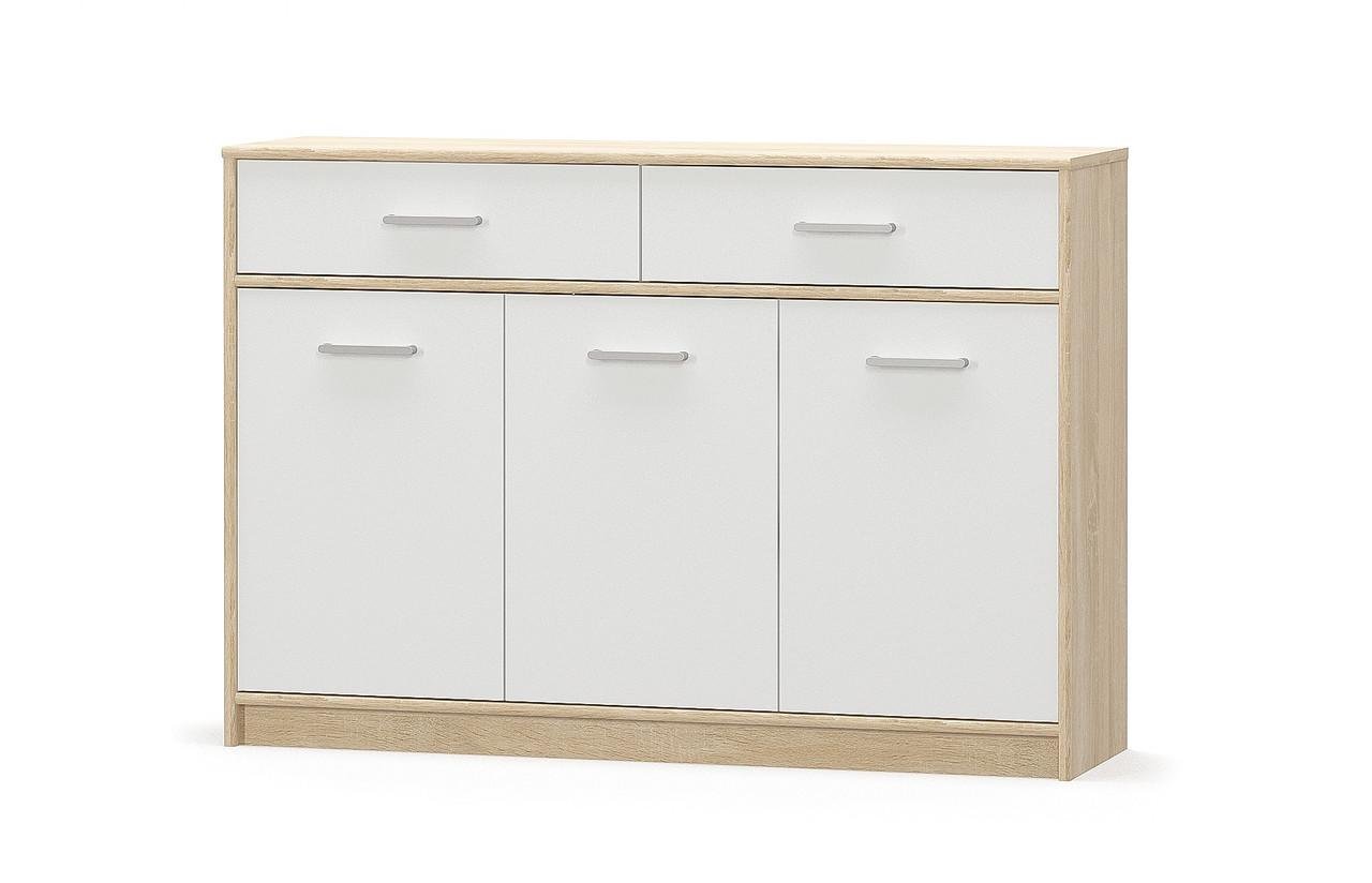 Комод для квартири Тіпс 3Д2Ш Mebel Service 123,2х34,3х85 см Дуб самоа/Білий (23432318) Комод для квартири Тіпс 3Д2Ш Mebel Service 123,2х34,3х85 см Дуб самоа/Білий (23432318)