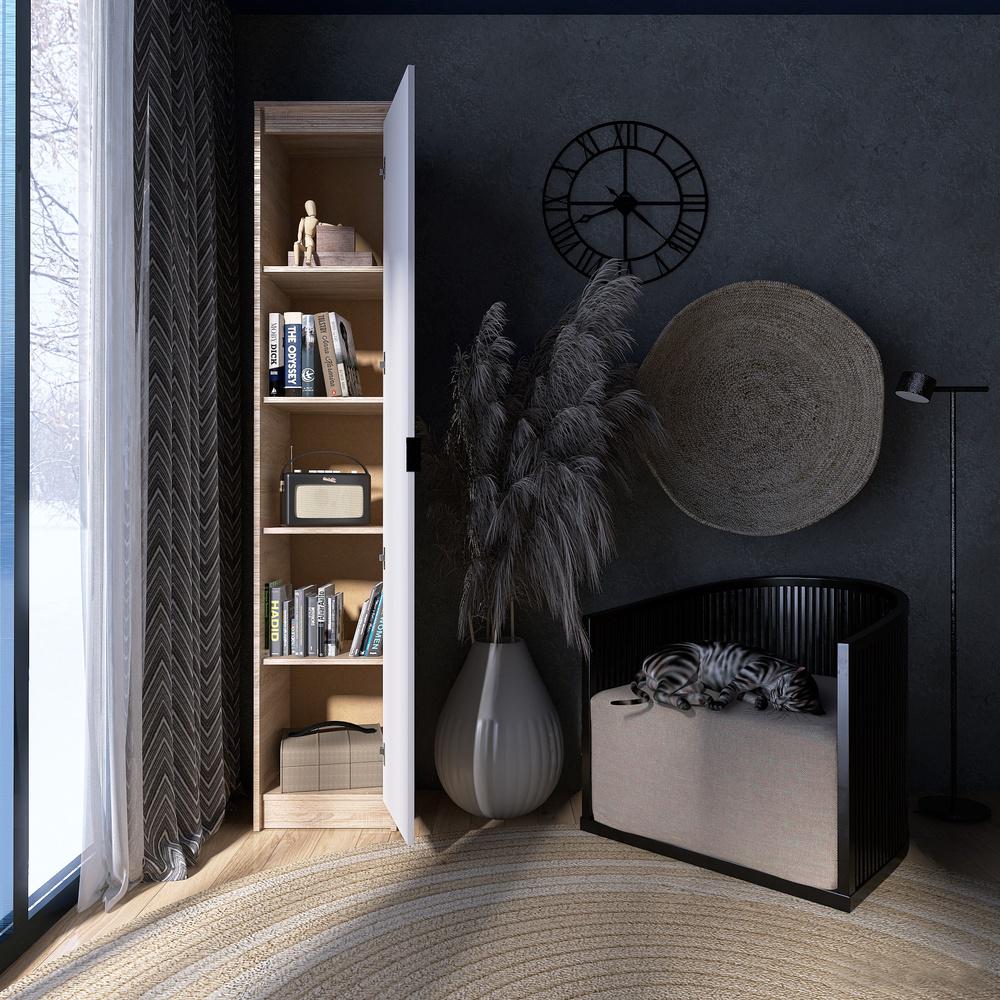 Шкаф-пенал закрытый Эверест Сити-400 204,6x40,2x38 см Дуб сонома/Белый (EVR-071094) - фото 5 Шкаф-пенал закрытый Эверест Сити-400 204,6x40,2x38 см Дуб сонома/Белый (EVR-071094) - фото 5