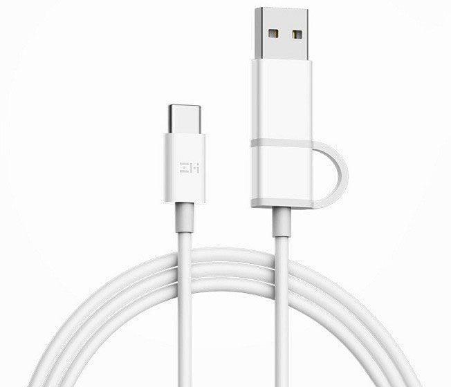 Кабель ZMI Combo Data Line Type-C-USB-A/Type-C/PD QC Fast Charge 3A 1 м Білий (AL311) - фото 7