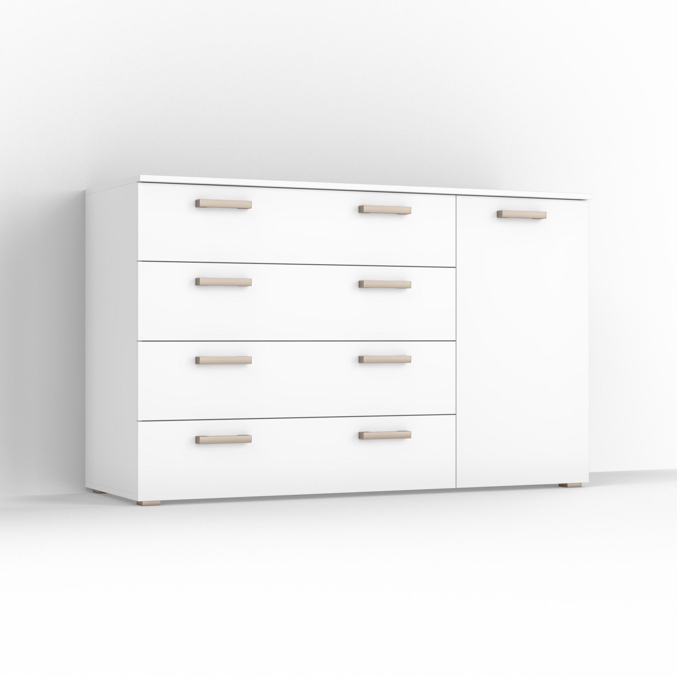 Комод Idea ТКБ-365.8 на 4 шухляди з дверима Білий (26718325) - фото 1 Комод Idea ТКБ-365.8 на 4 шухляди з дверима Білий (26718325) - фото 1