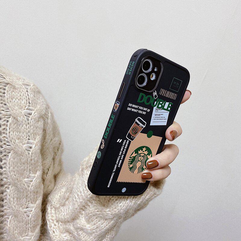 Чехол для iPhone 7 Plus/8 Plus Starbucks с защитой камеры Черный - фото 3