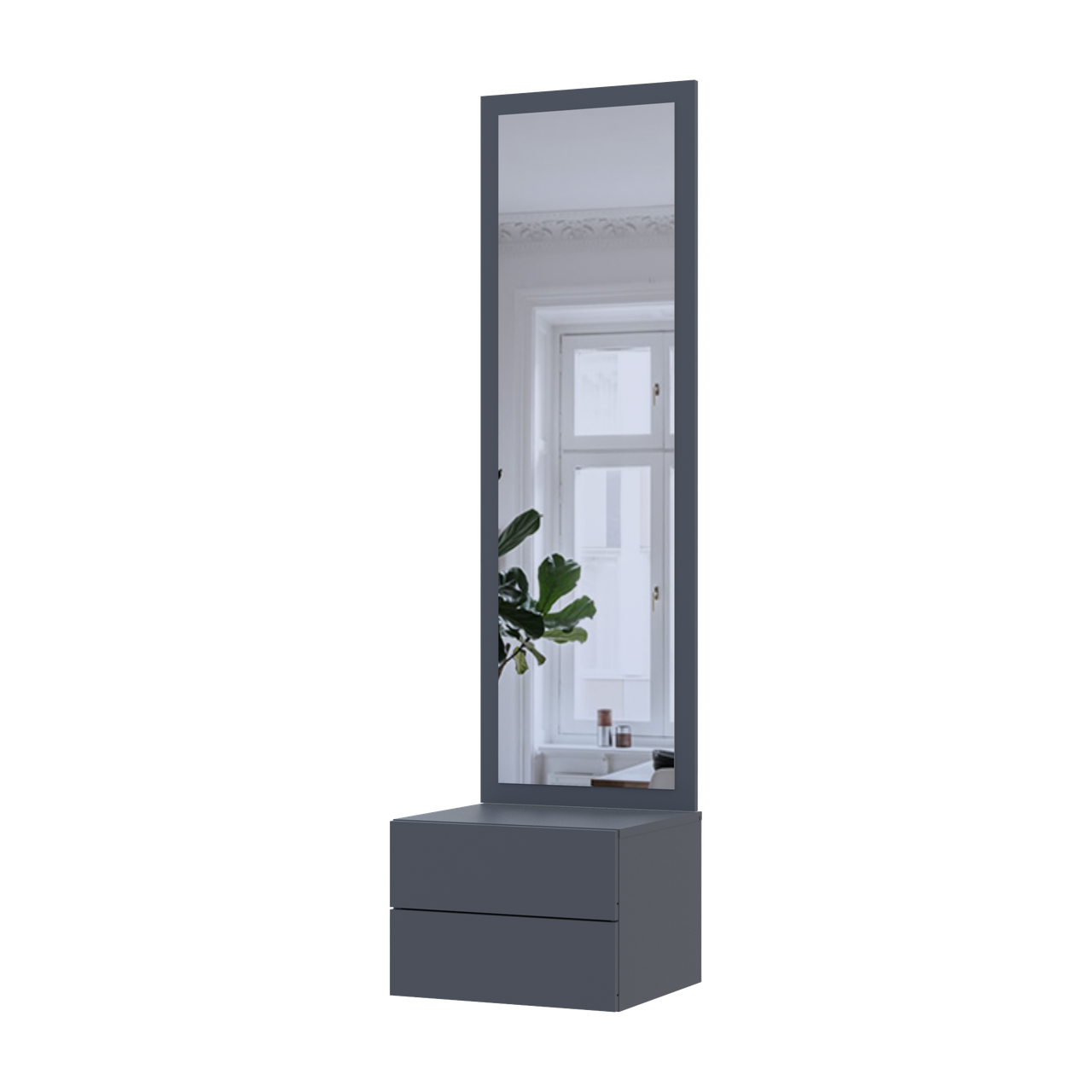 Тумба з дзеркалом Doros Сола ДСП/дзеркало 45х40х168,6 см Графітовий (44900342)