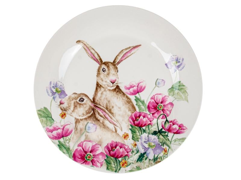 Тарелка фарфоровая Light House Кролики 25 см Белый (358-974)