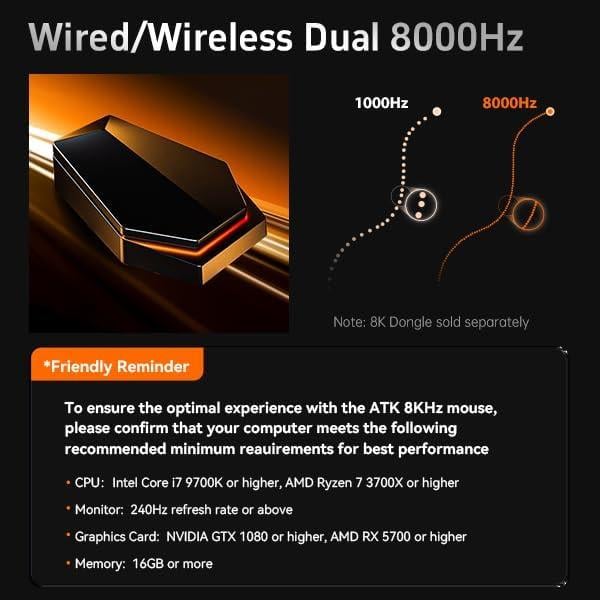 Мышка игровая беспроводная ATK A9 Plus Dragonfly 30000 DPI 3в1 Bluetooth/USB C Black (2675878949) - фото 7 Мышка игровая беспроводная ATK A9 Plus Dragonfly 30000 DPI 3в1 Bluetooth/USB C Black (2675878949) - фото 7