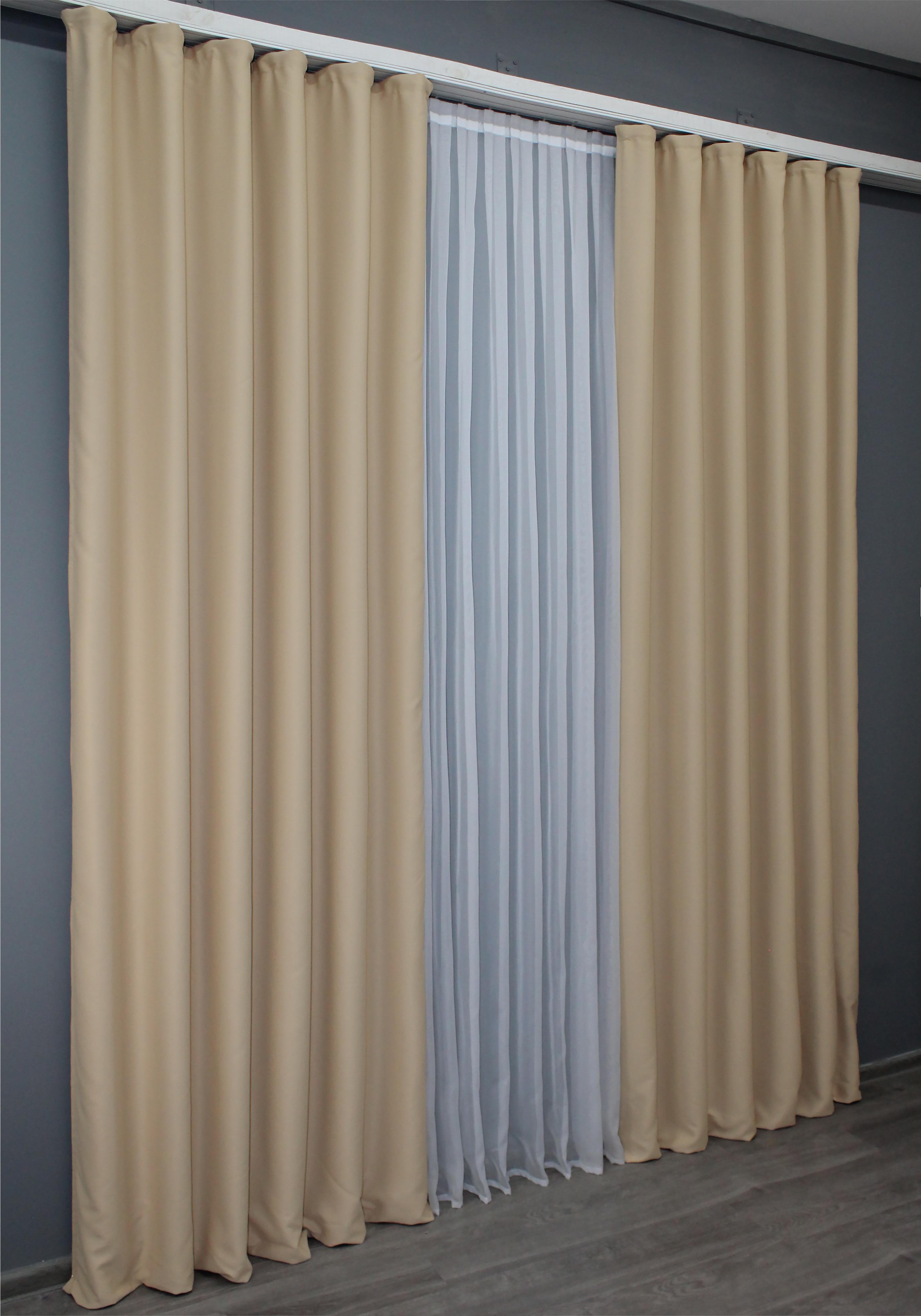 Комплект штор VR-Textil Midnight № 1232ш блэкаут 150х290 см 2 шт. Бежевый (33-0077) - фото 3 Комплект штор VR-Textil Midnight № 1232ш блэкаут 150х290 см 2 шт. Бежевый (33-0077) - фото 3