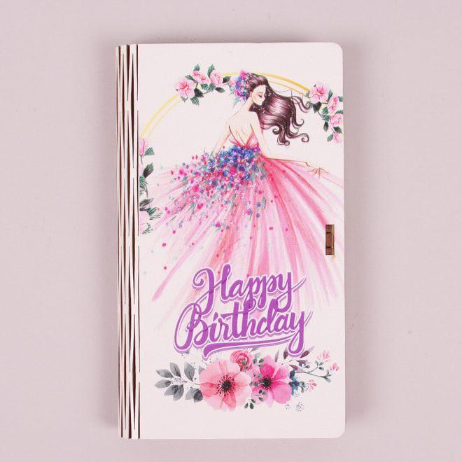 Конверт деревянный Flora Happy Birthday (33187)