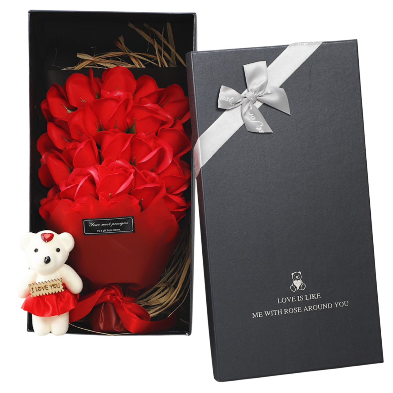 Набор мыла роза с мишкой 23 шт. (17056)