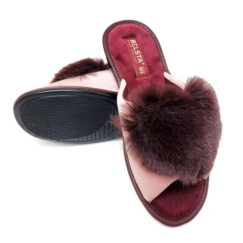 Тапочки домашние женские БЕЛСТА с пушком 88-17 p. 38 24,5 см Розовый