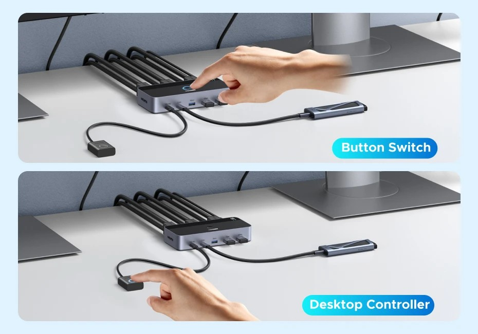 Коммутатор UGREEN HDMI-HDMI с поддержкой HDR 3D для 2 ПК Black (55455) - фото 12