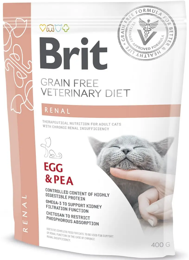 Сухой корм для кошек при заболеваниях почек Brit GF Veterinary Diet Renal с яйцом 400 г (1789925474) - фото 1