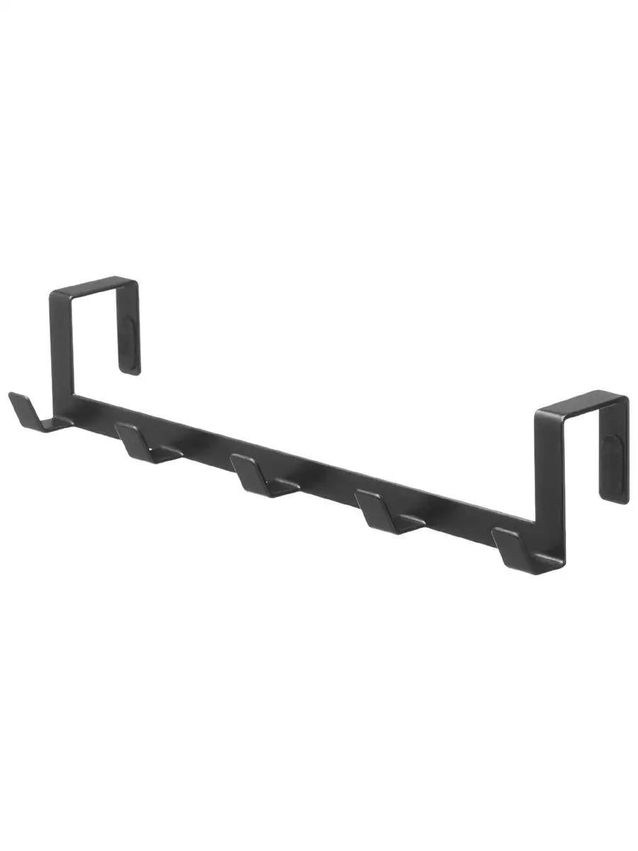 Вешалка на дверь накидная ECOCO алюминиевая 40 см на 5 крючков Черный (665411)