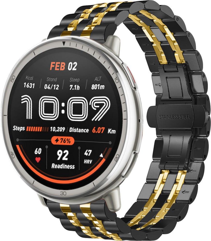Браслет металлический Spinye Line для Amazfit Active 2 Round Black Gold (42106-02)