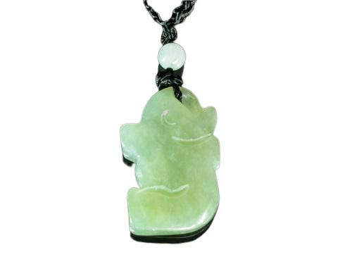 Амулет із каменю нефрит Слон 2,5x1,6x0,3 см (t07840)