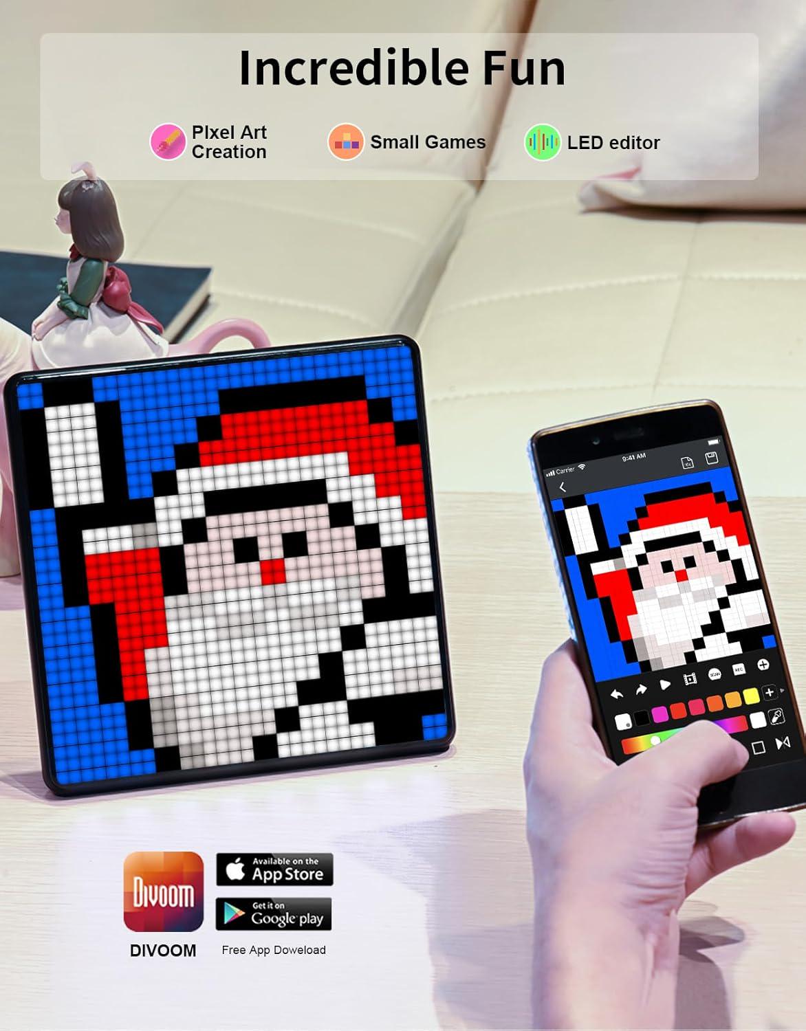 Дисплей управления мобильным телефоном Divoom Pixoo-Max Pixel Display APP с программируемым светодиодным экраном 32x32 см (12349000) - фото 3 Дисплей управления мобильным телефоном Divoom Pixoo-Max Pixel Display APP с программируемым светодиодным экраном 32x32 см (12349000) - фото 3