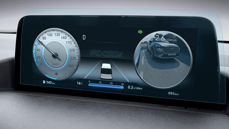 Защитное стекло Pixsel гибридное матовое на панель приборов Hyundai STARIA 13" 2021