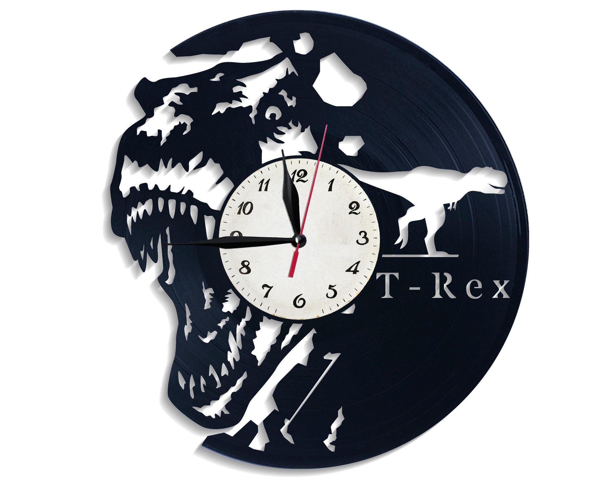 Часы настенные Динозавр t-rex 2867 из виниловой пластинки