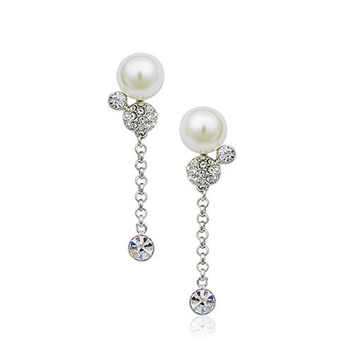 Серьги с кристаллами Сваровски Showfay 1665770 Белый