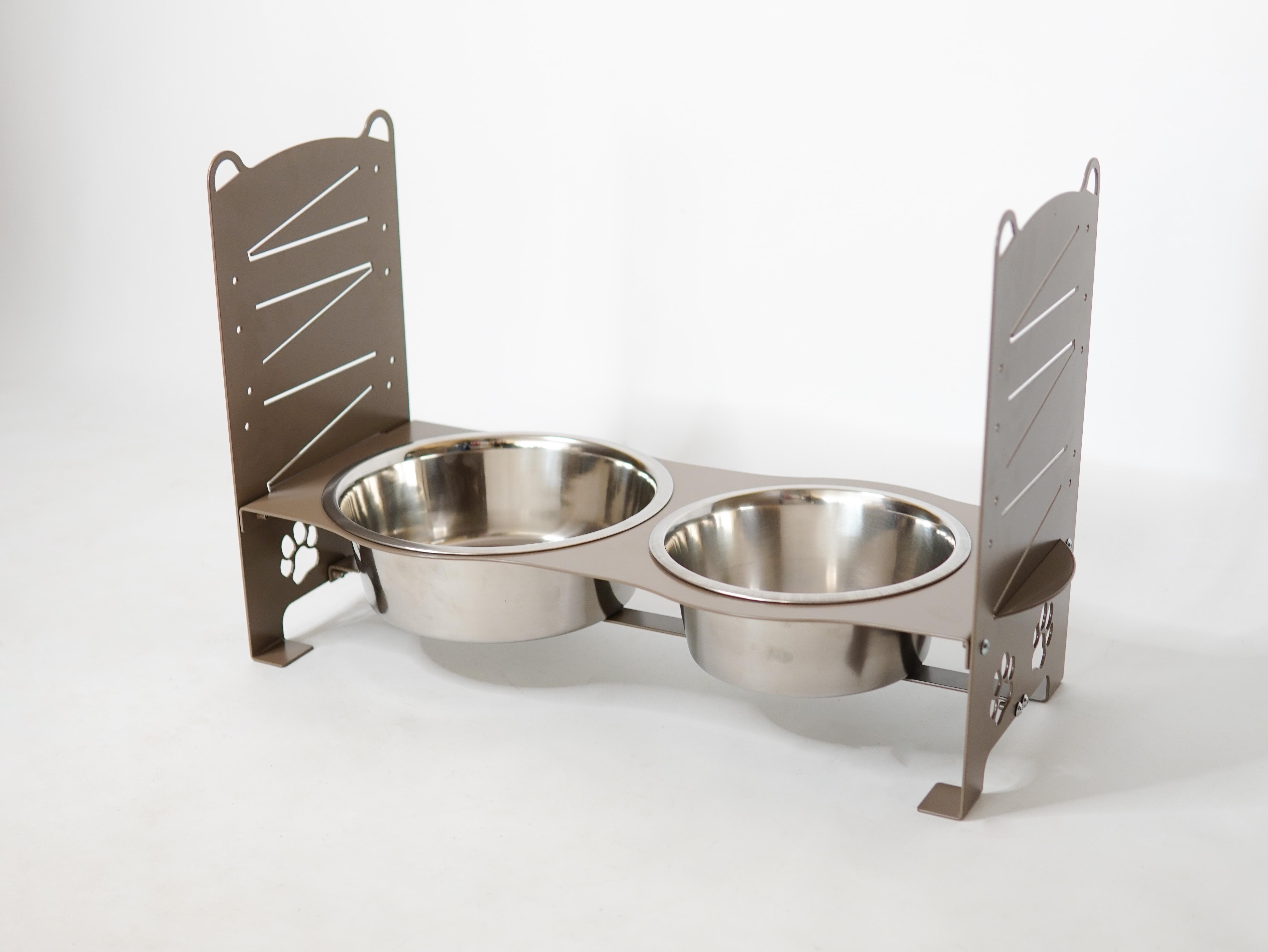 Кормушка для собак средних пород разборная-регулированная 122-293 мм 1,8/2,8 л Бежево-серый (27167252) - фото 5