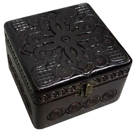 Шкатулка квадратная ручной работы 12x12 см (00180)