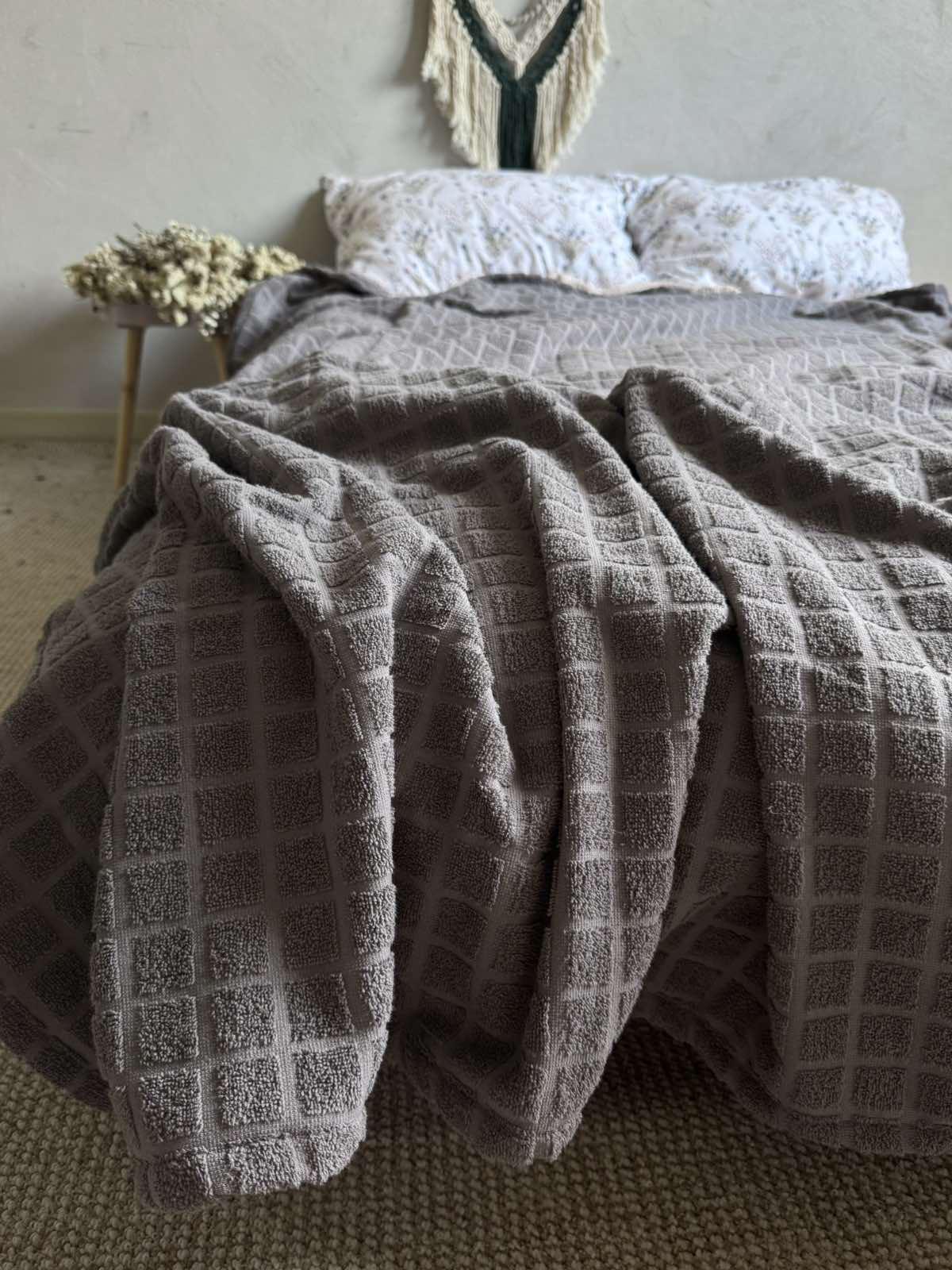 Простыня-покрывало PALERMO махровое 120х200 см Серый (19569154) - фото 7 Простыня-покрывало PALERMO махровое 120х200 см Серый (19569154) - фото 7