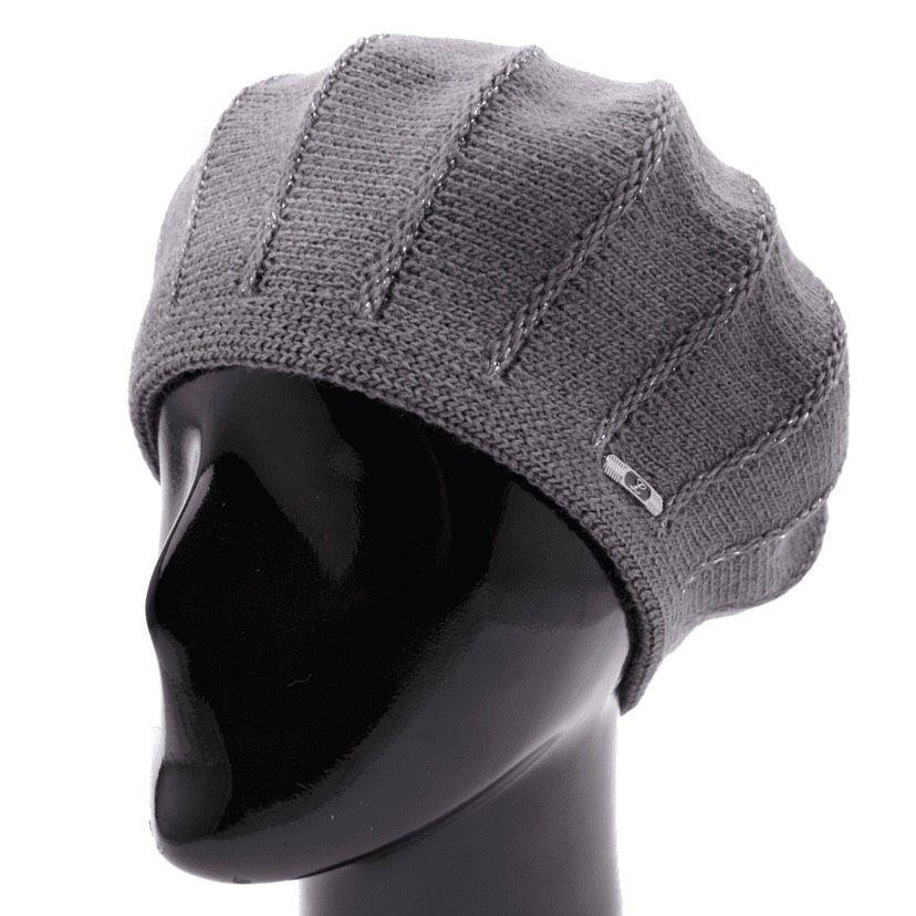 Берет шерстяной Lirus Милан двойной р. 56-58 Темно-серый (38935)