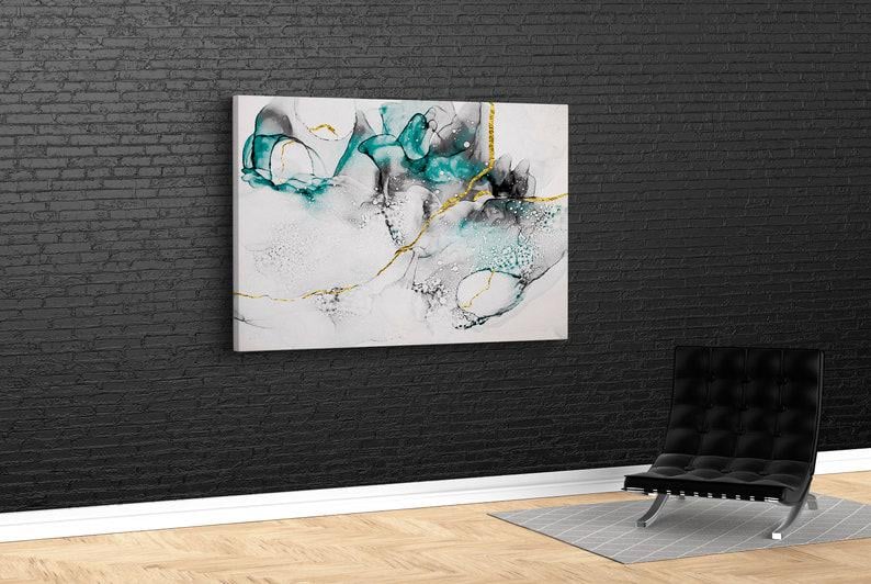 Картина для интерьера Мраморная абстракция 51x34 см (605)