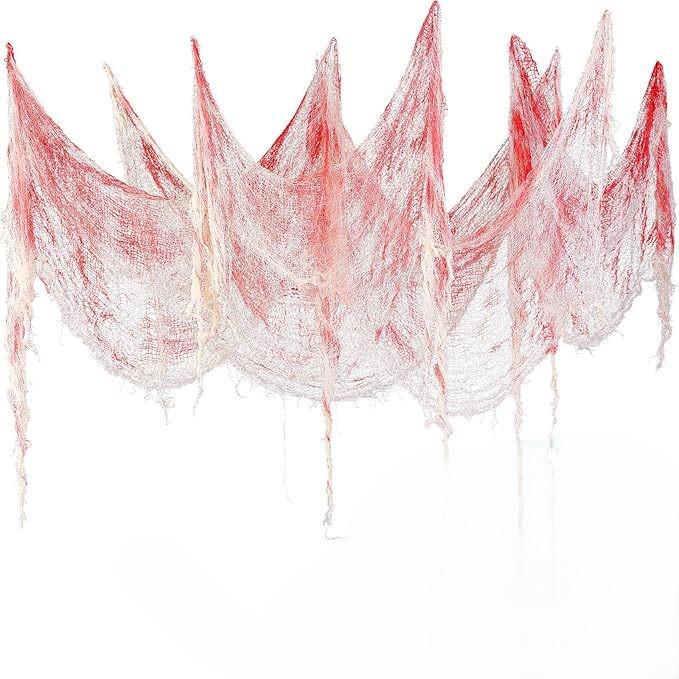 Ткань на Хэллоуин 200x55 см Бело-красный (300456/2)