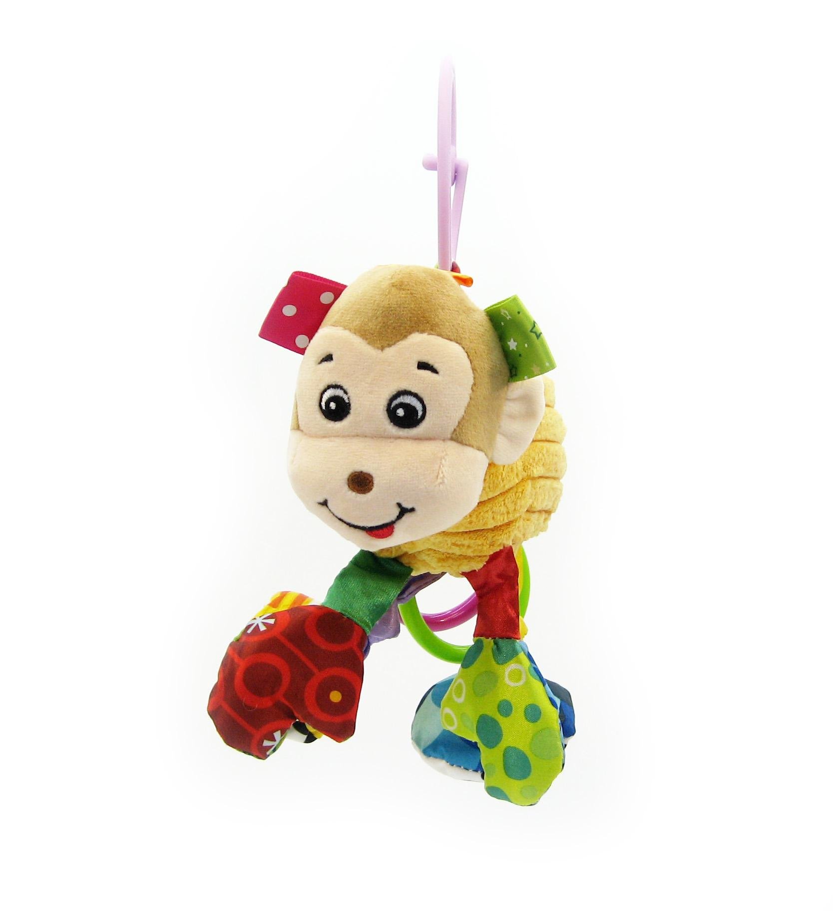 Подвеска мягкая Обезьянка растяжка вибрация шуршалка погремушка 16 см (D25445 M)