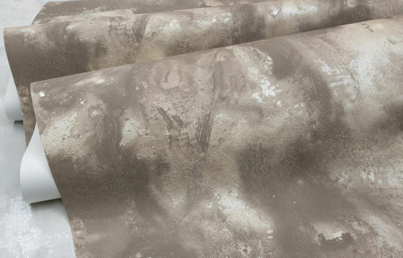 Обои флизелиновые SINTRA Mateo UNI 532348 фон винил горячего тиснения 1,06х10,05 м Коричневый