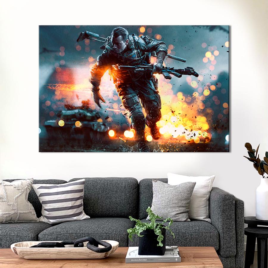 Настенний декор Герой компьютерной игры Battlefield 4 80x54 см (A140-1)