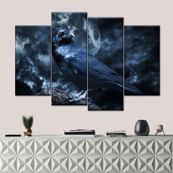 Модульная картина KIL Art Ночной ворон из четырех частей 129x90 см (M4_L_165)