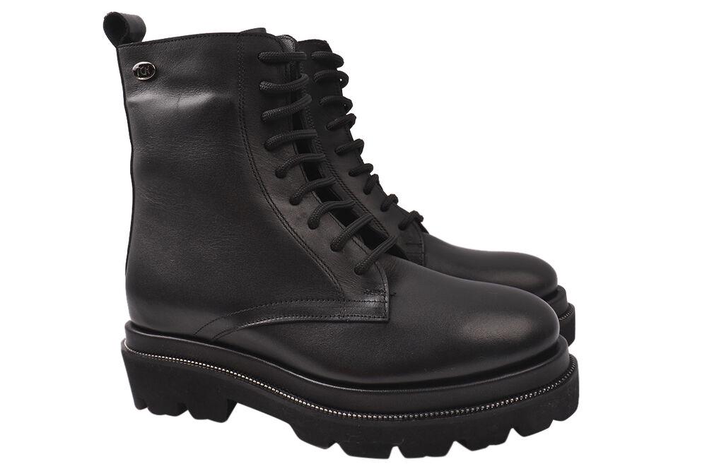 Ботинки женские Tucino из кожи высокие на платформе р. 40 Черный (542-21ZHC)