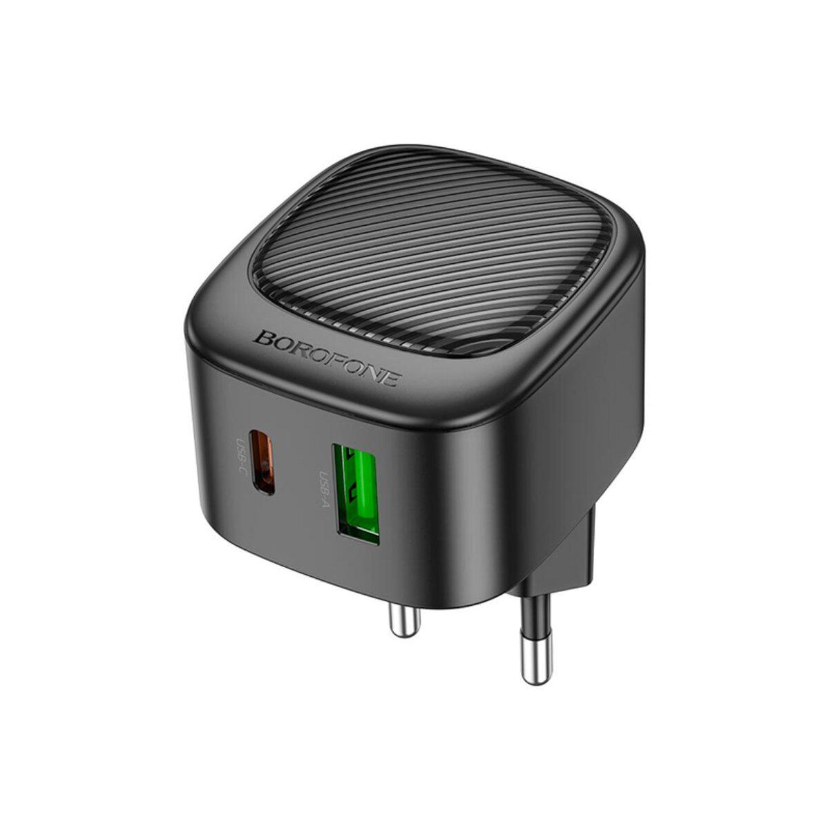 Зарядное устройство Borofone BAS22A Fortune PD20W+QC3.0 1xType-C 1xUSB Charger EU Black (6941991109324)
