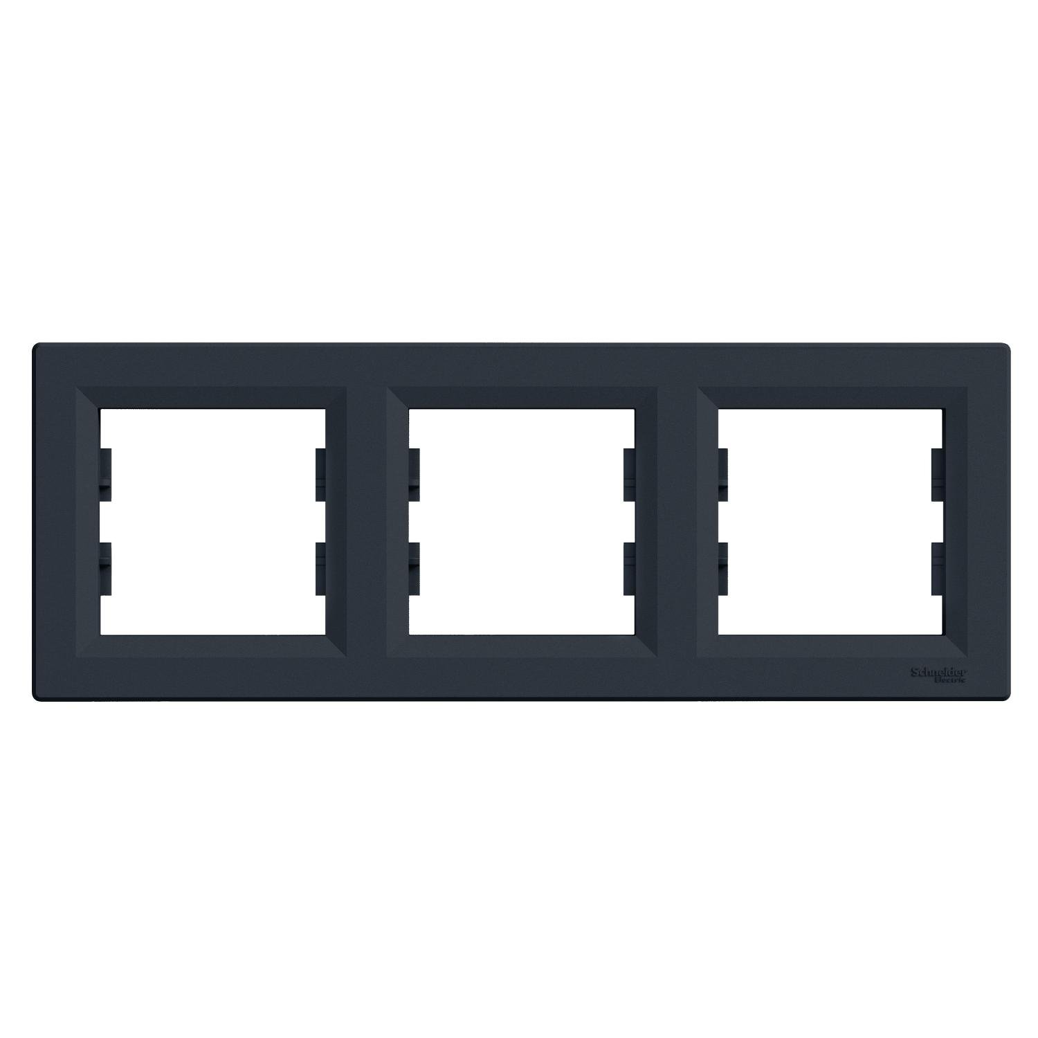 Рамка Schneider Electric Asfora трехместная горизонтальная Антрацитовый (EPH5800371) Рамка Schneider Electric Asfora трехместная горизонтальная Антрацитовый (EPH5800371)