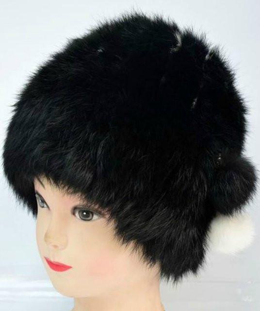 Шапка женская зимняя из натурального меха кролика (28104)