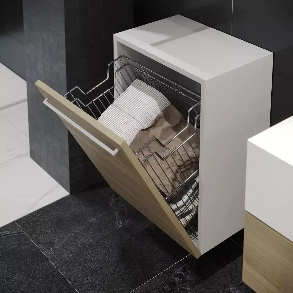 Корзина для белья Starax с держателем 300 мм Хром (S-8111-C)