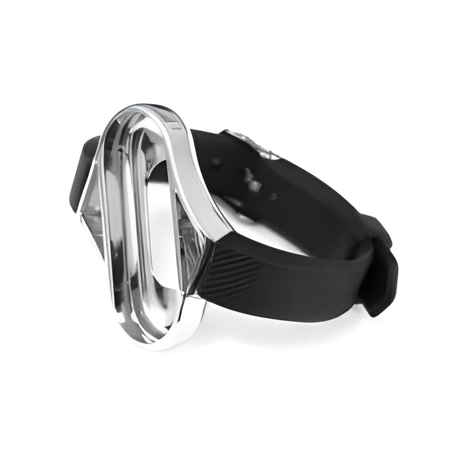 Ремешок для фитнес браслета Xiaomi Mi Band 3 4 Black/Silver