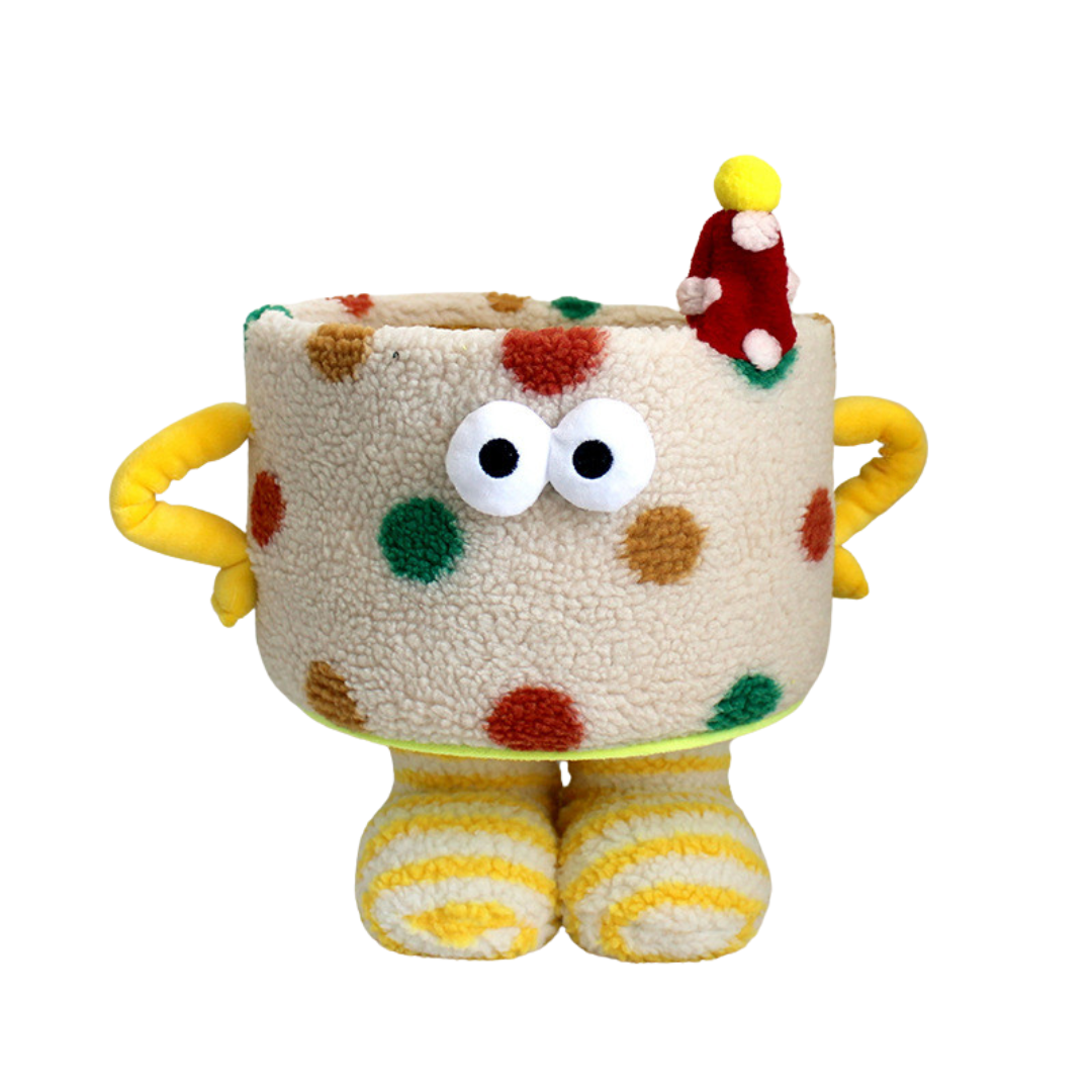 Корзина для игрушек плюшевая в детскую комнату мягкая складная в горошек