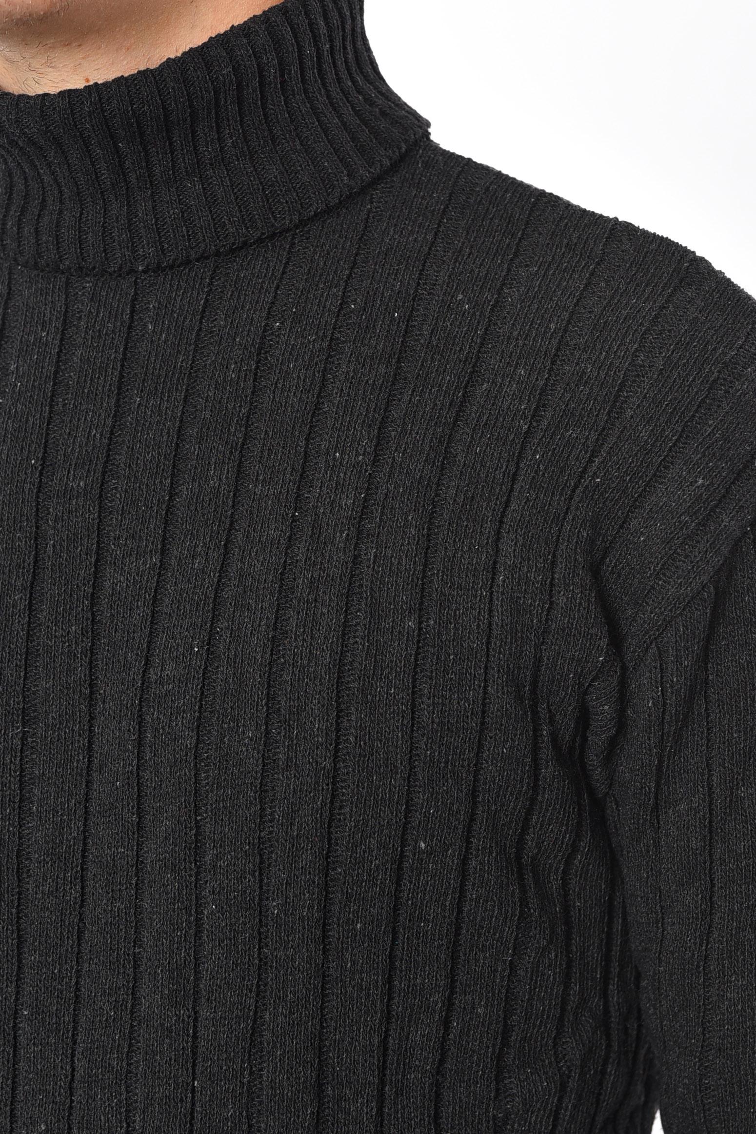 Свитер мужской однотонный M-L Черный (188300) - фото 4 Свитер мужской однотонный M-L Черный (188300) - фото 4