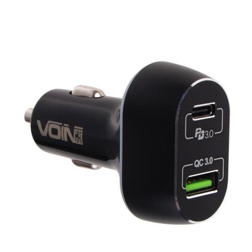 Автомобильное зарядное устройство Voin 63W 1USB QC3,0 18W + 1PD 45W 12/24V (C63202Q) - фото 5