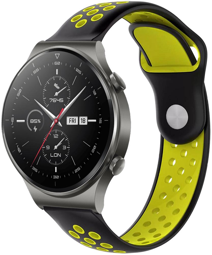 Ремешок Sport для Huawei Watch GT 2 Pro Black Yellow (23363-61)