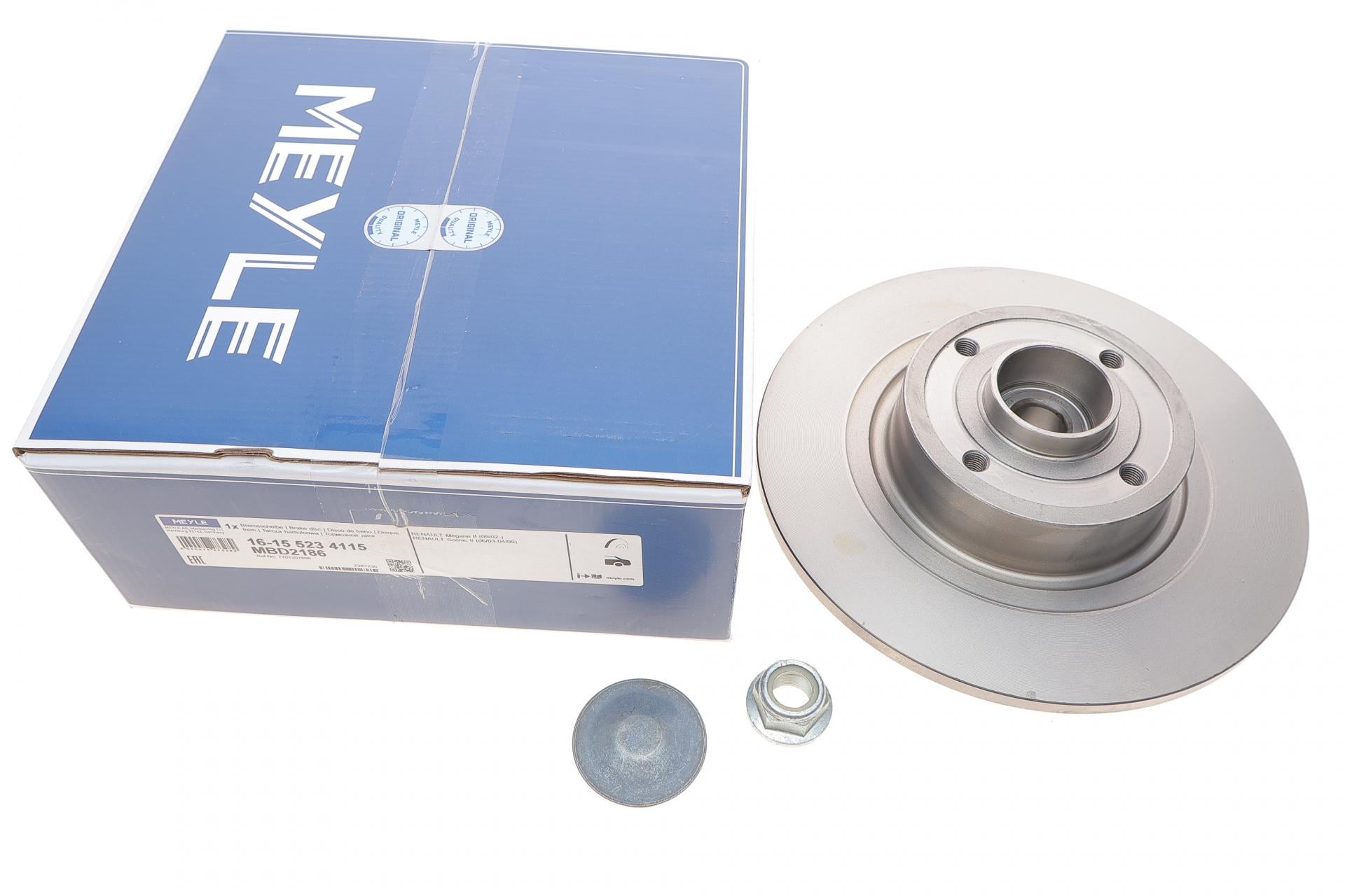 Диск тормозной задний Meyle Renault Scenic II 03-+ABS с подшипником 270х10 мм (16-15 523 4115 MEYLE)