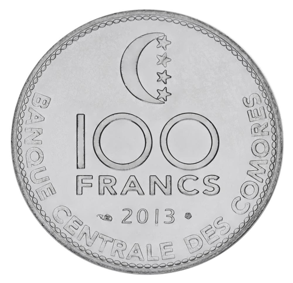 Коллекционная монета Коморские острова 100 франков 2013 UNC (М21962)
