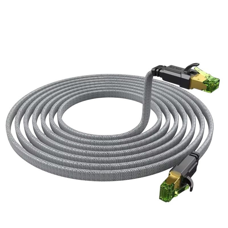 Интернет-кабель LAN RJ45 SUNROZ 2м Cat8 F/FTP 40Gbps 2000MHz патч-корд RJ 45 Grey (A48752)